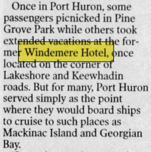 Gratiot Inn (Windemere Hotel) - Jun 2001 Article On Windemere (newer photo)